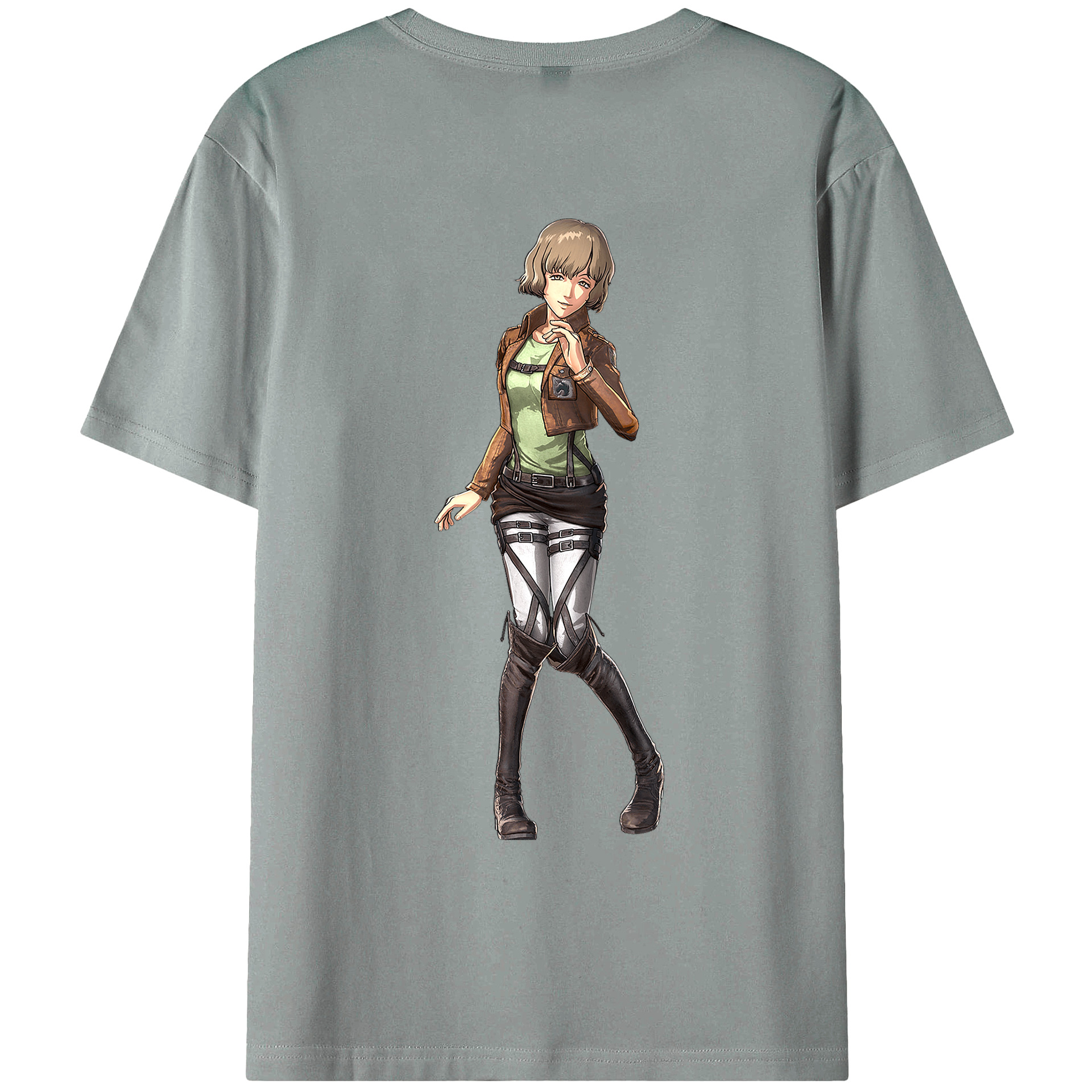 （画像用） 進撃の巨人 ヒツチ Attack on Titan Hitch 綿100％ メンズ半袖Tシャツ（バックプリント） 通気性